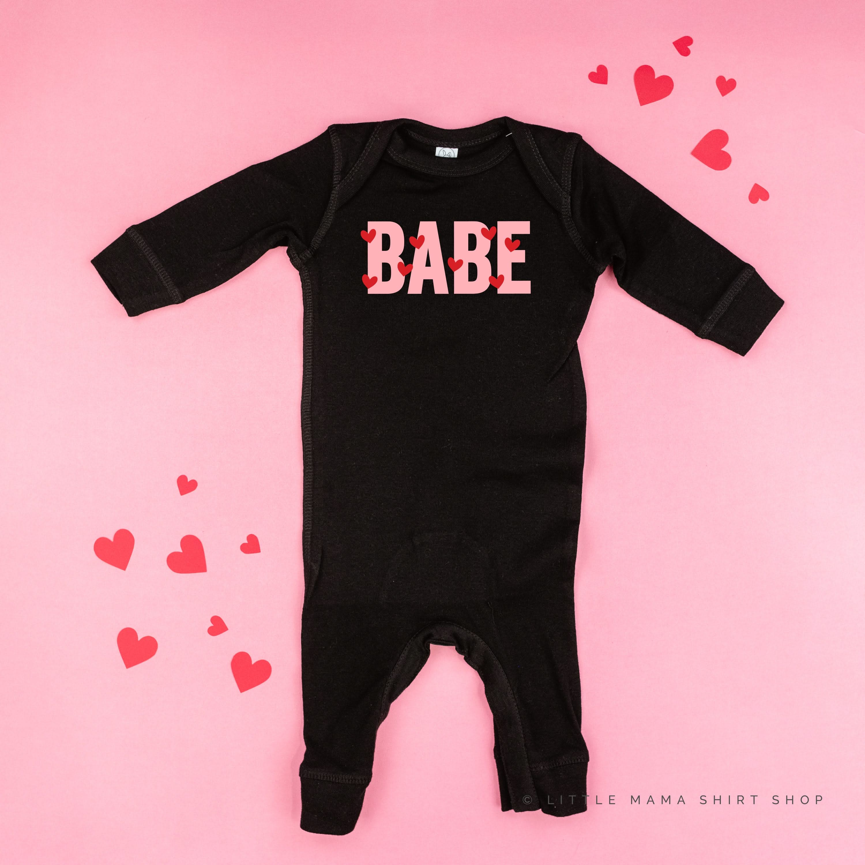 Babe - Mini Hearts - Baby Sleeper Little Mama Shirt Shop