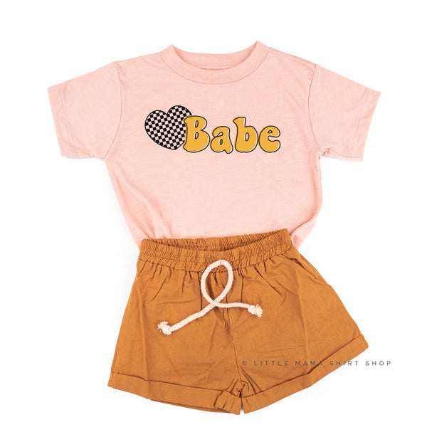 HEART CHECKERS - BABE - Short Sleeve Child Shirt