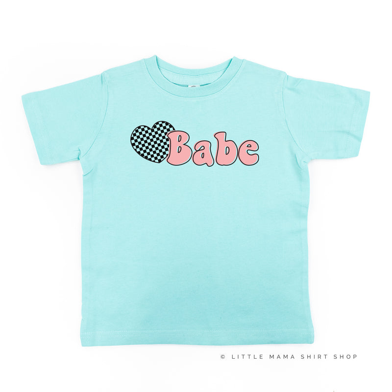 HEART CHECKERS - BABE - Short Sleeve Child Shirt