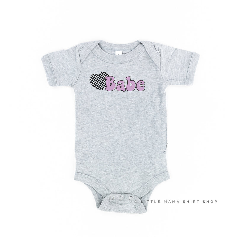 HEART CHECKERS - BABE - Short Sleeve Child Shirt