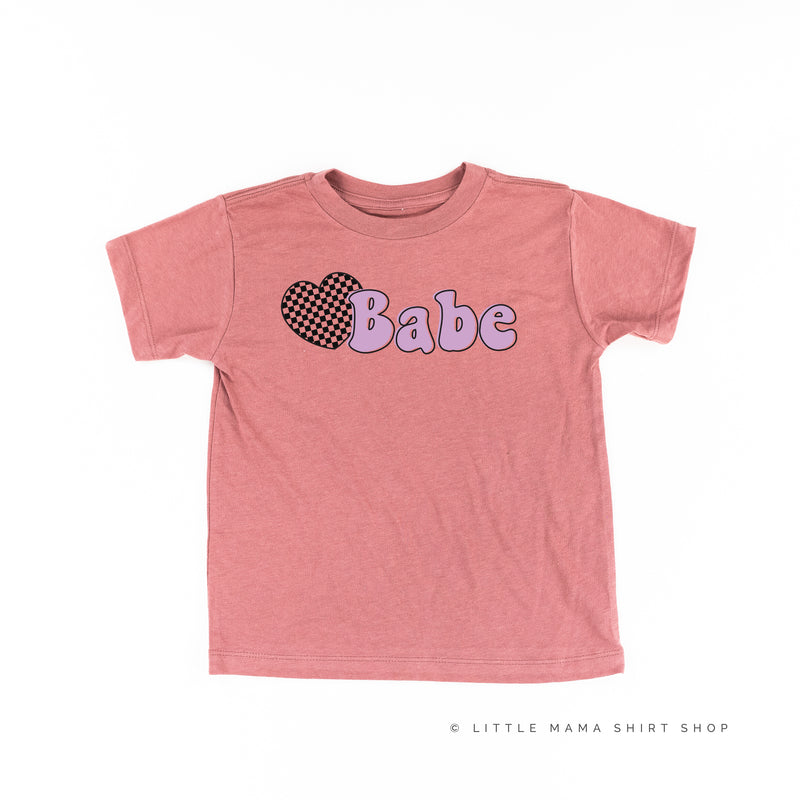 HEART CHECKERS - BABE - Short Sleeve Child Shirt