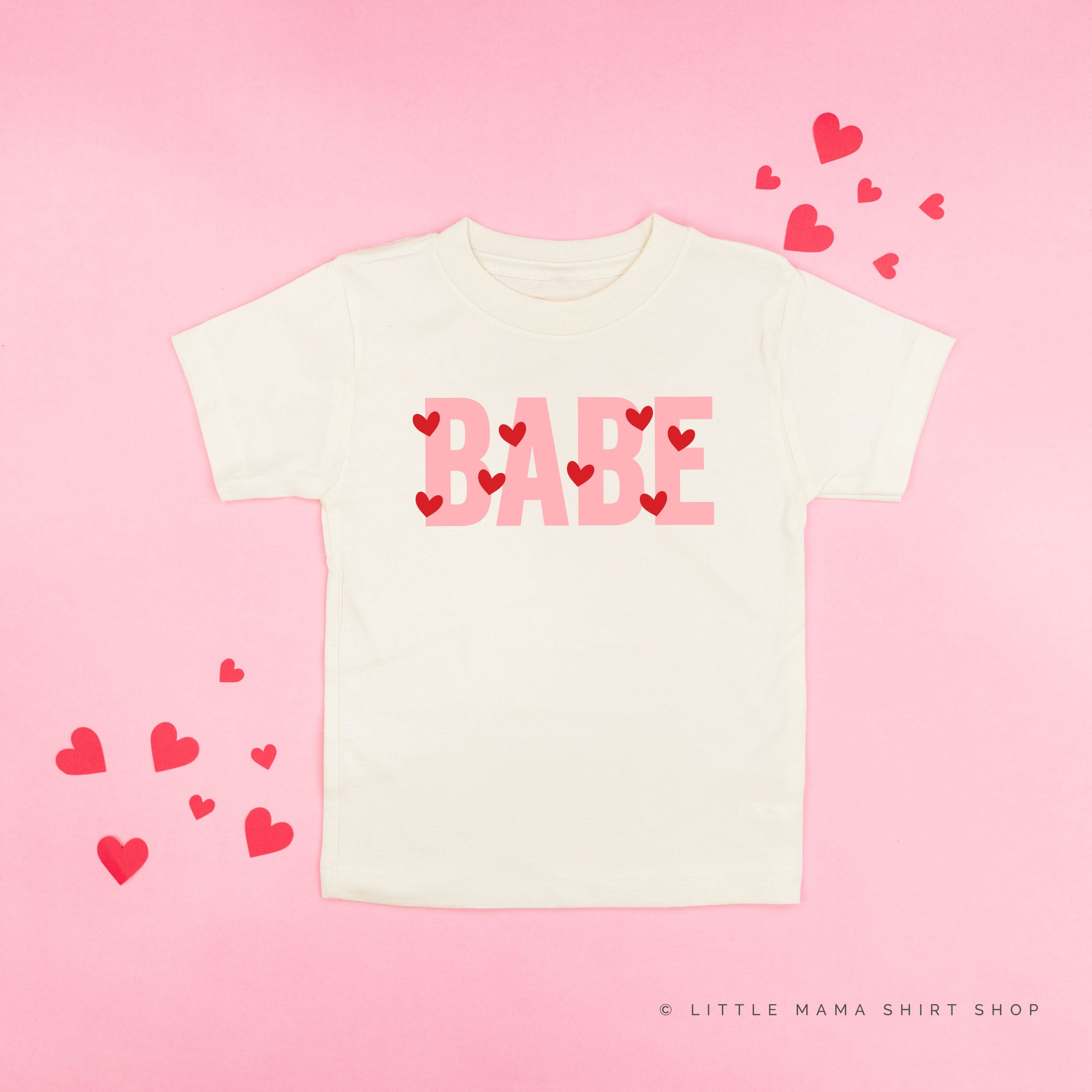 Babe - Mini Hearts - Child Tee Little Mama Shirt Shop