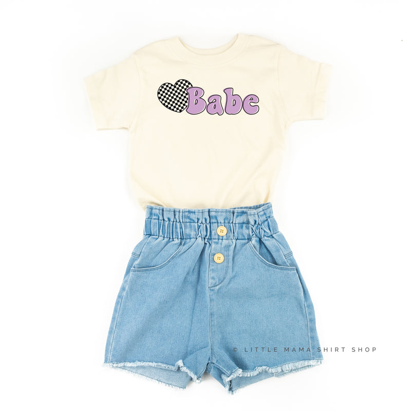 HEART CHECKERS - BABE - Short Sleeve Child Shirt