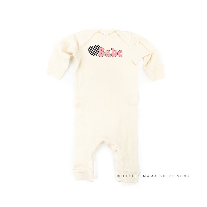 HEART CHECKERS - BABE - One Piece Baby Sleeper