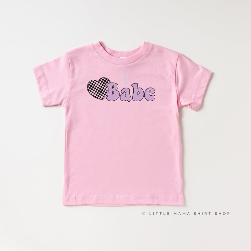 HEART CHECKERS - BABE - Short Sleeve Child Shirt