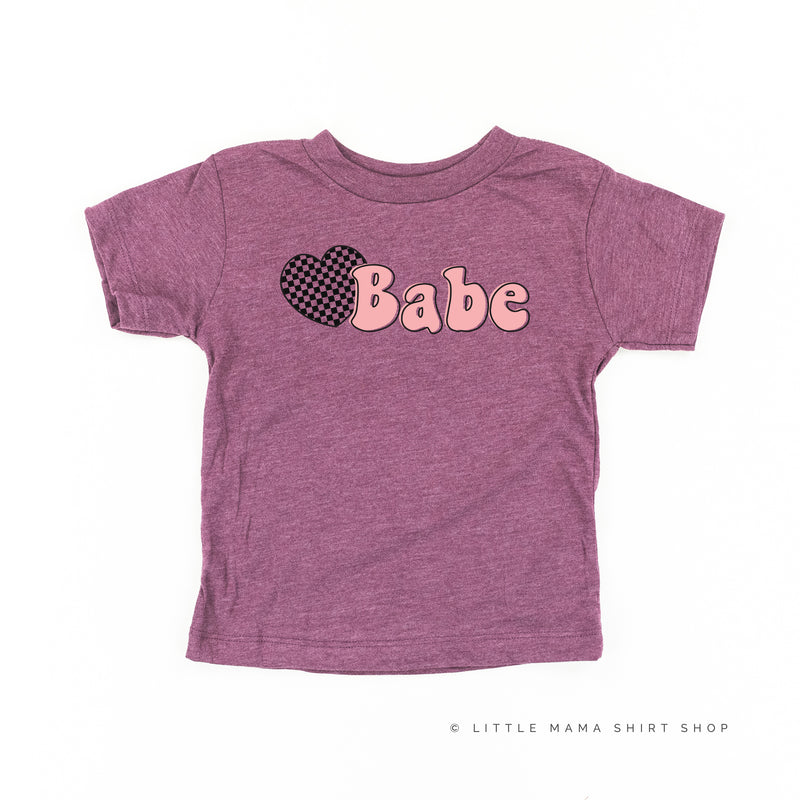 HEART CHECKERS - BABE - Short Sleeve Child Shirt