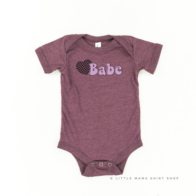 HEART CHECKERS - BABE - Short Sleeve Child Shirt