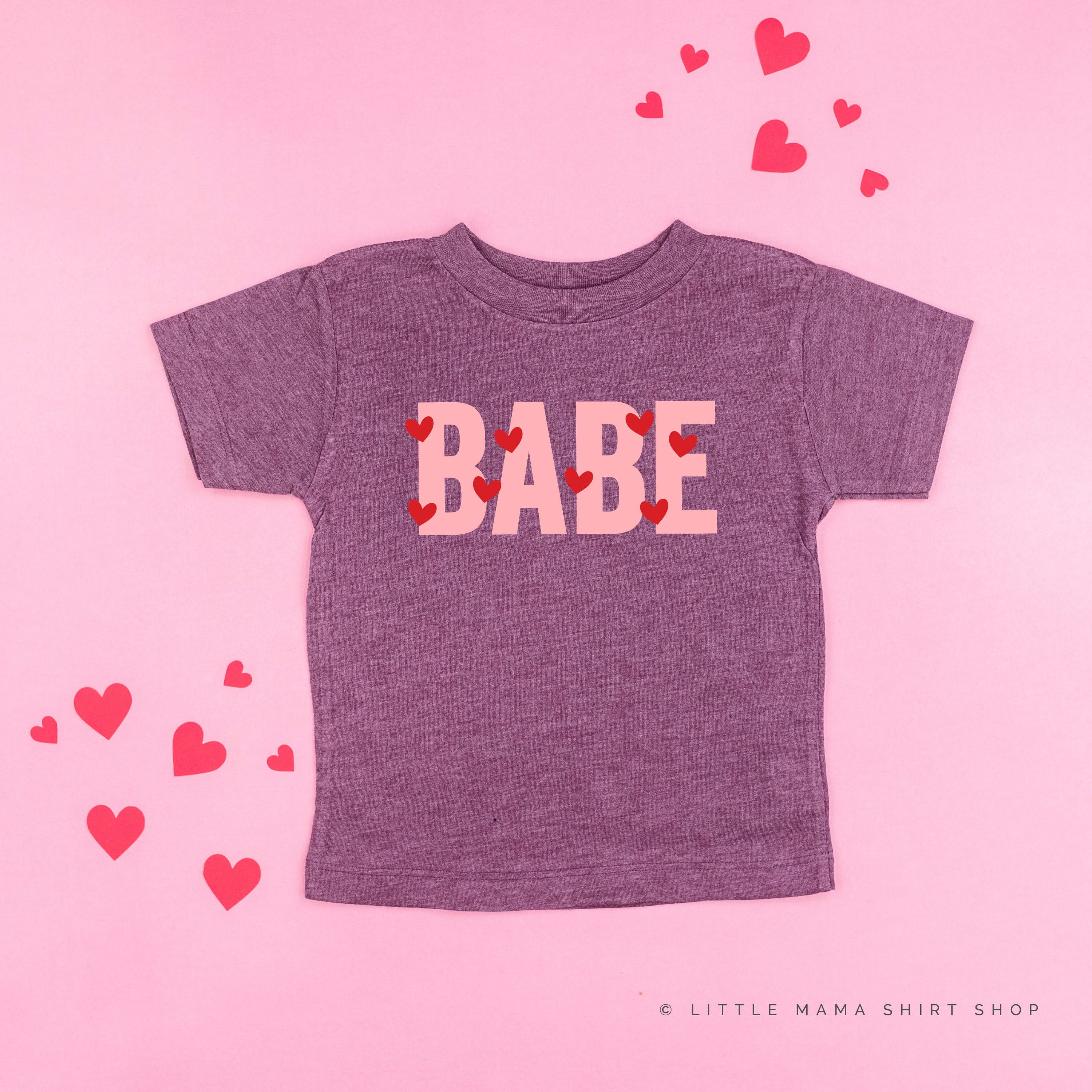 Babe - Mini Hearts - Child Tee Little Mama Shirt Shop
