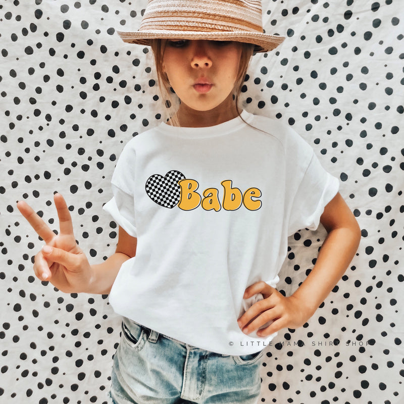 HEART CHECKERS - BABE - Short Sleeve Child Shirt