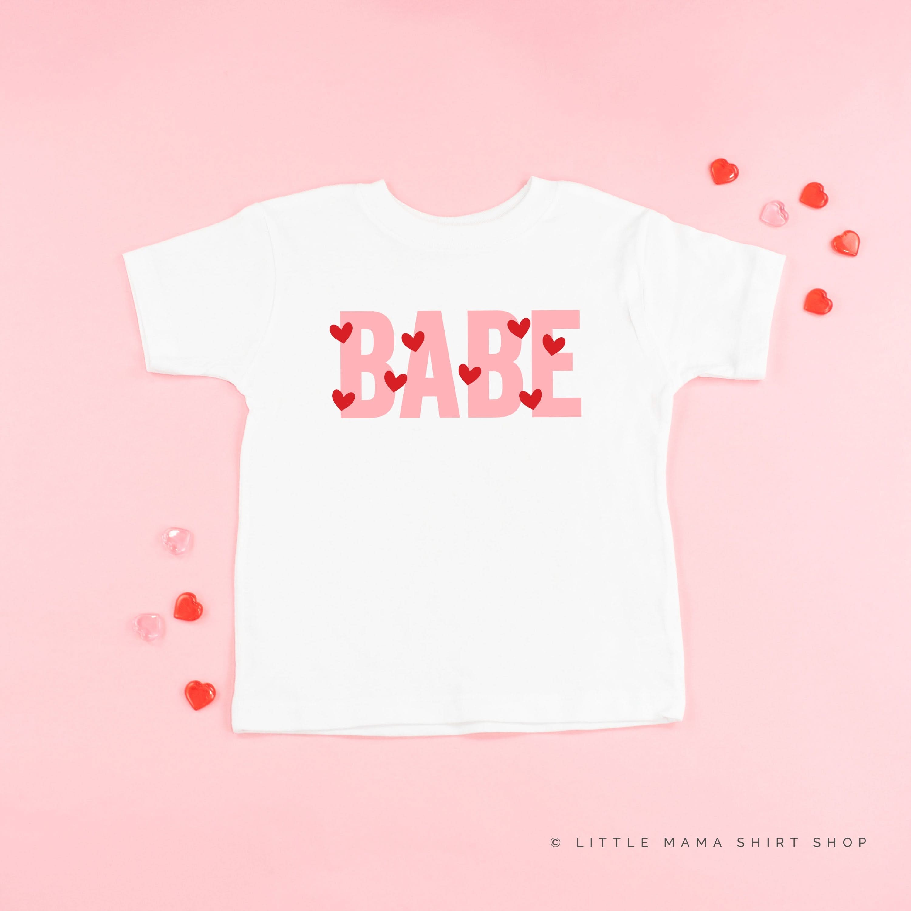 Babe - Mini Hearts - Child Tee Little Mama Shirt Shop