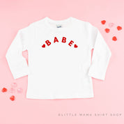 Babe (Two Hearts)  - Child LONG SLEEVE Tee Little Mama Shirt Shop