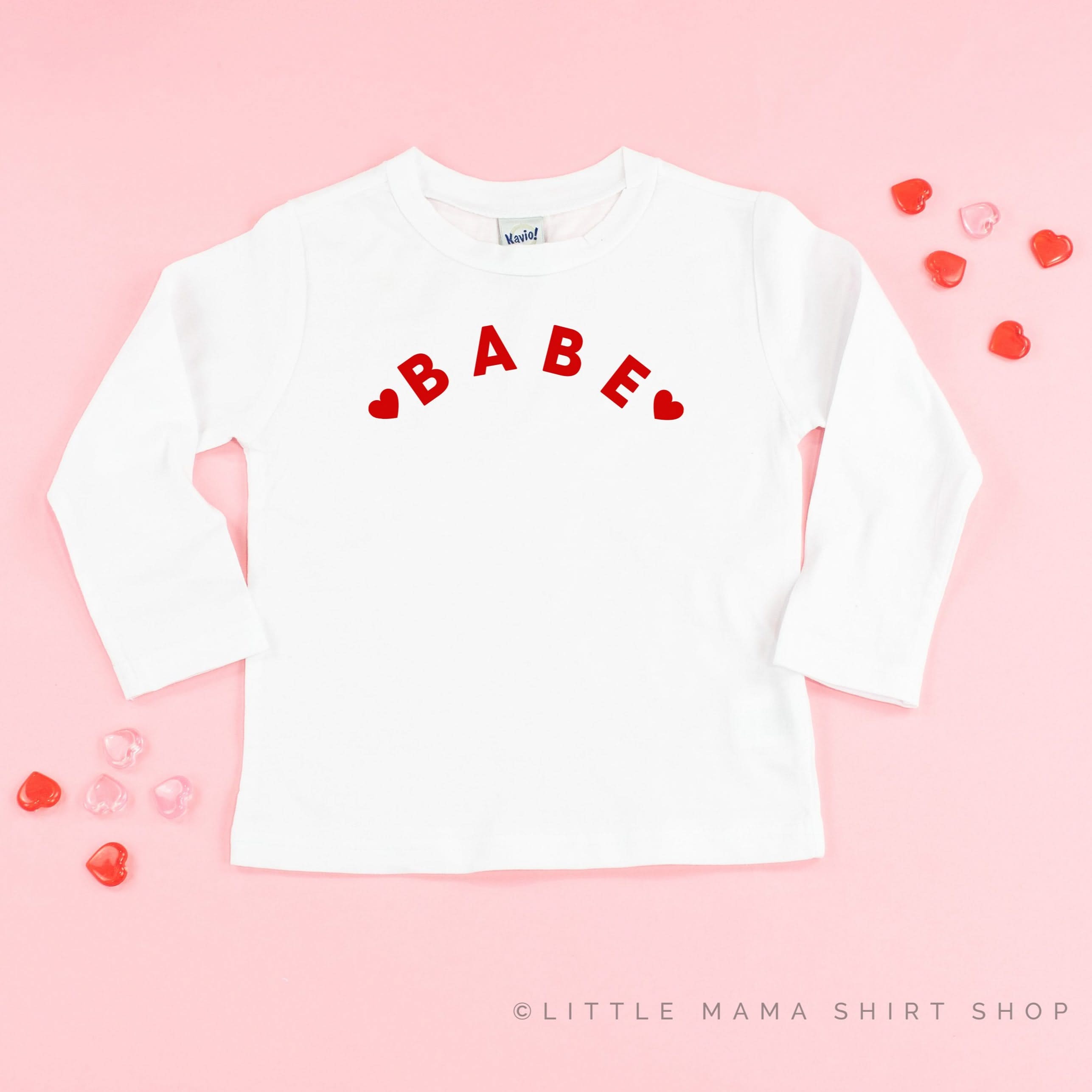 Babe (Two Hearts)  - Child LONG SLEEVE Tee Little Mama Shirt Shop
