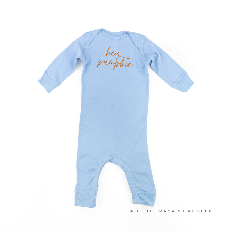 Hey Pumpkin - Cursive - One Piece Baby Sleeper