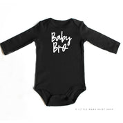 Baby Bro - Cursive - Long Sleeve Child Shirt Little Mama Shirt Shop