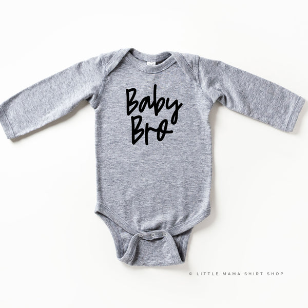 Baby Bro - Cursive - Long Sleeve Child Shirt