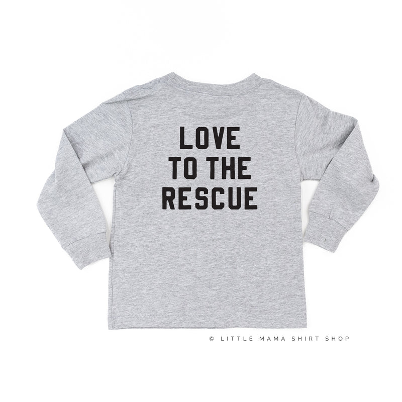 Firetruck Front - Love to the Rescue (f&b) - Child LONG SLEEVE Tee