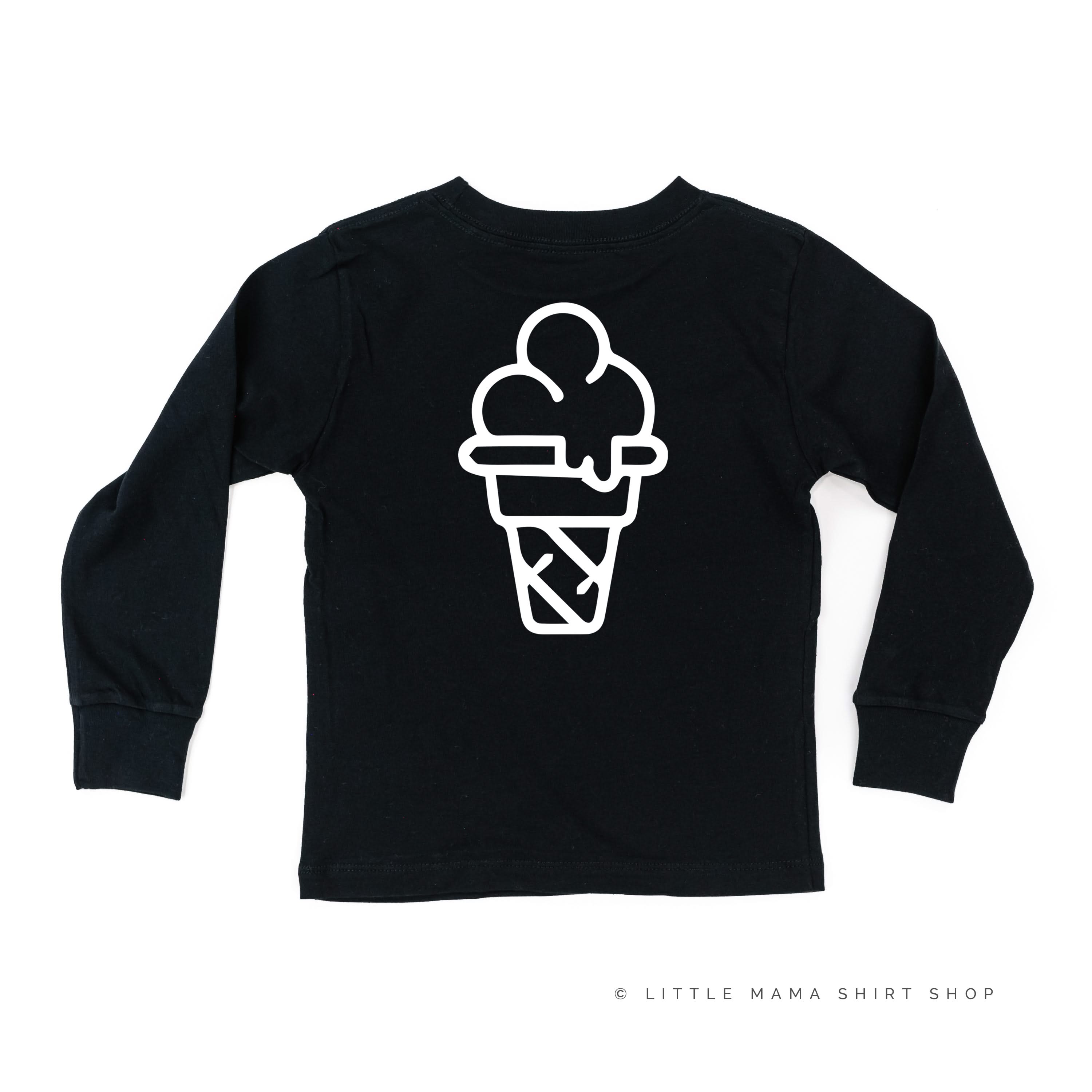 Professional Ice Cream Taste Tester - Single Cone on Back - Child Long Sleeve Tee
