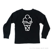 Team Ice Cream - Single Cone on Back - Child Long Sleeve Tee