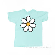 DAISY - BIRTHDAY GIRL - w/ Full Daisy on Back - Short Sleeve Child Shirt Little Mama Shirt Shop
