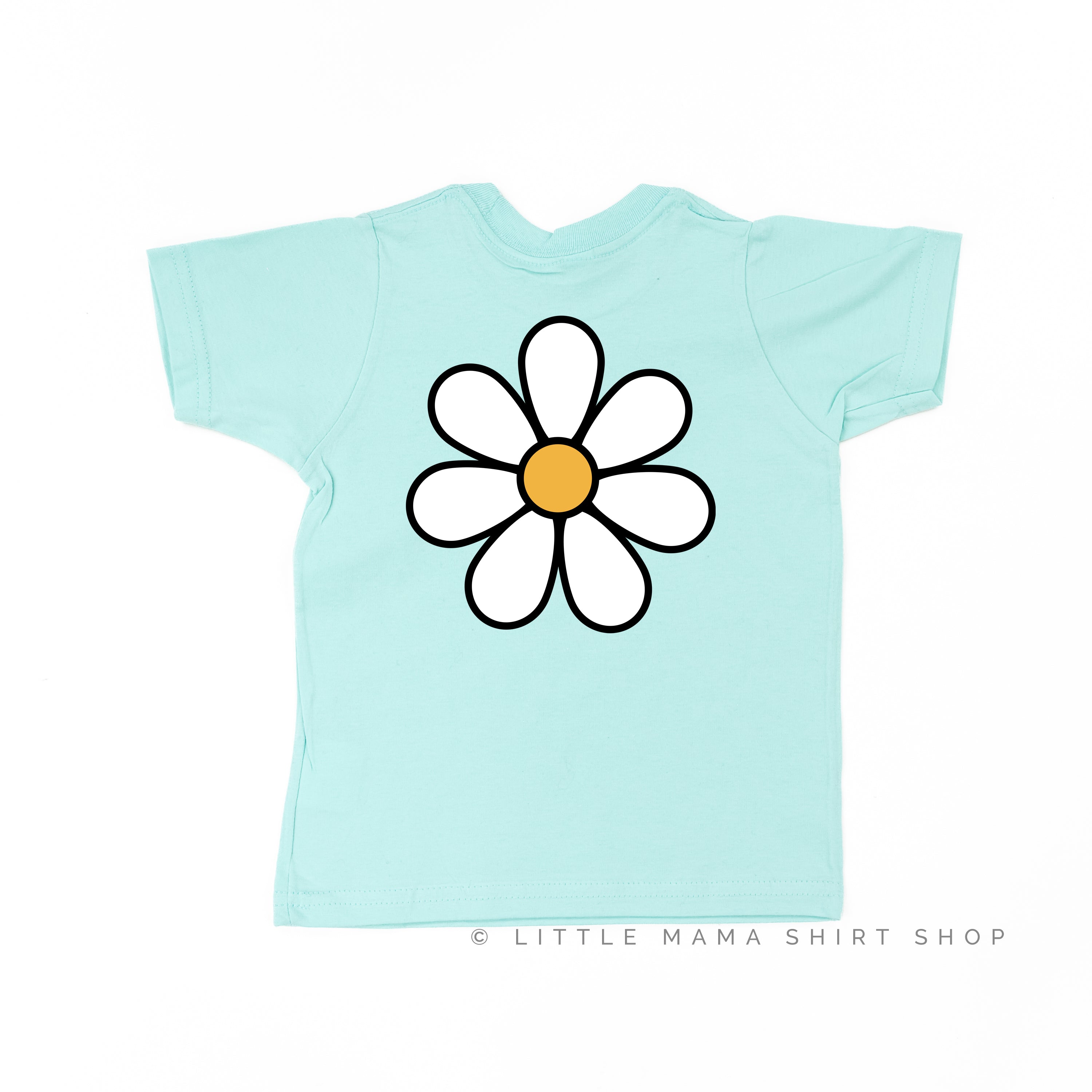 DAISY - BIRTHDAY GIRL - w/ Full Daisy on Back - Short Sleeve Child Shirt Little Mama Shirt Shop