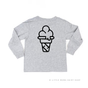 Professional Ice Cream Taste Tester - Single Cone on Back - Child Long Sleeve Tee