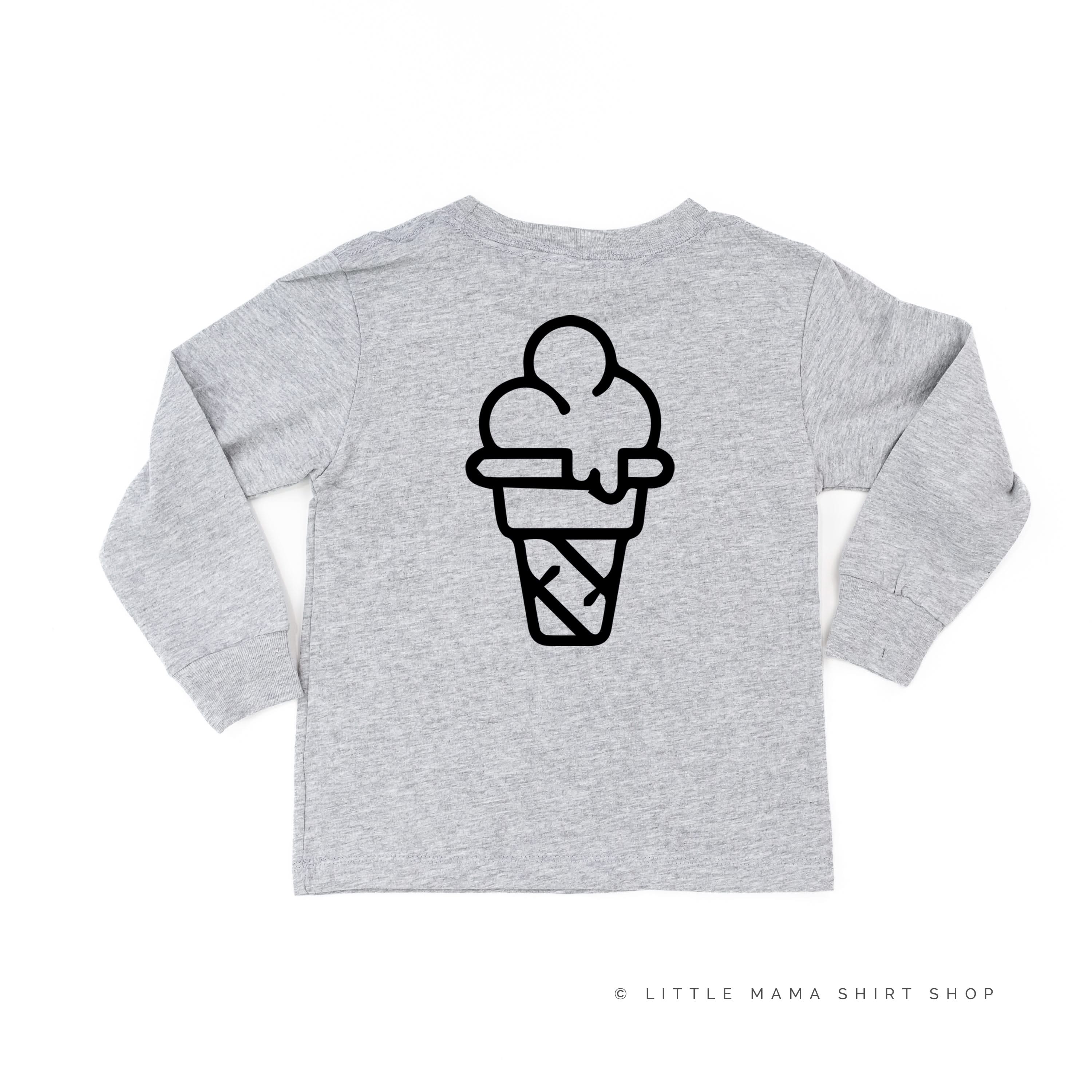Professional Ice Cream Taste Tester - Single Cone on Back - Child Long Sleeve Tee