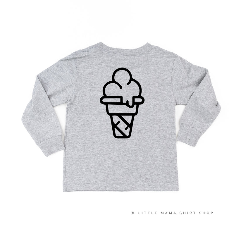 Professional Ice Cream Taste Tester -  Single Cone on Back - Long Sleeve Child Shirt
