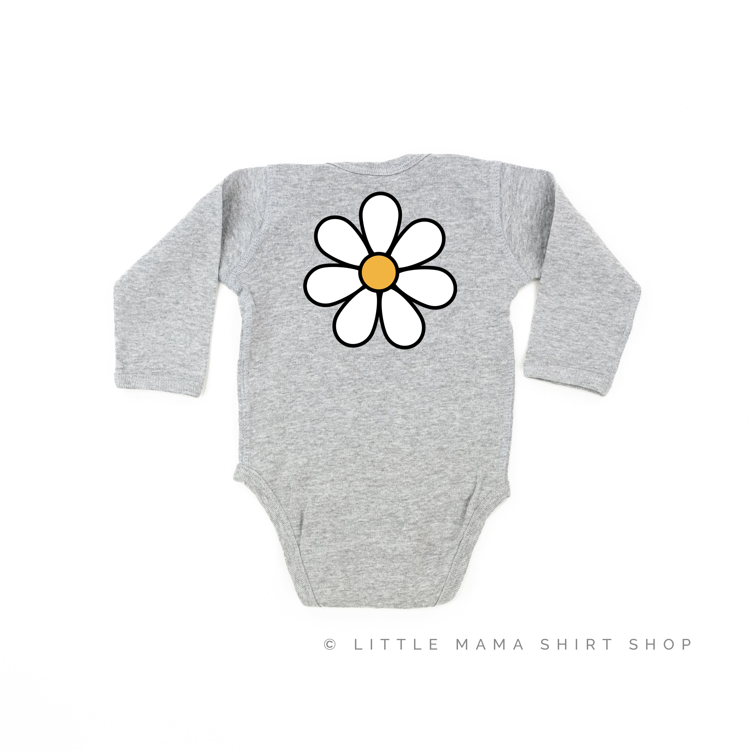 Daisy - Birthday Girl - w/ Full Daisy on Back - Child Long Sleeve Tee Little Mama Shirt Shop