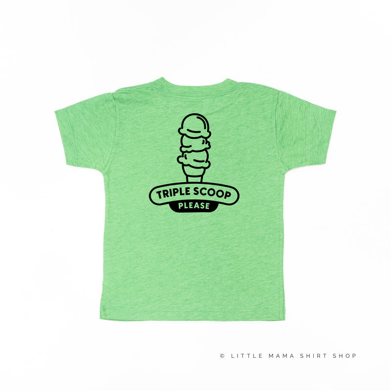 Ice Cream Truck - Triple Scoop on Back - Short Sleeve Child Shirt