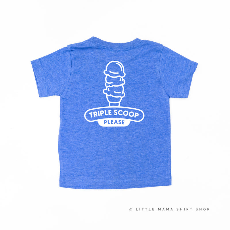 Ice Cream Truck - Triple Scoop on Back - Short Sleeve Child Shirt