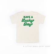4 Shamrocks - Have a Lucky Day (f&b) - Child Tee Little Mama Shirt Shop