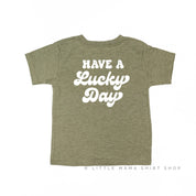 4 Shamrocks - Have a Lucky Day (f&b) - Child Tee Little Mama Shirt Shop