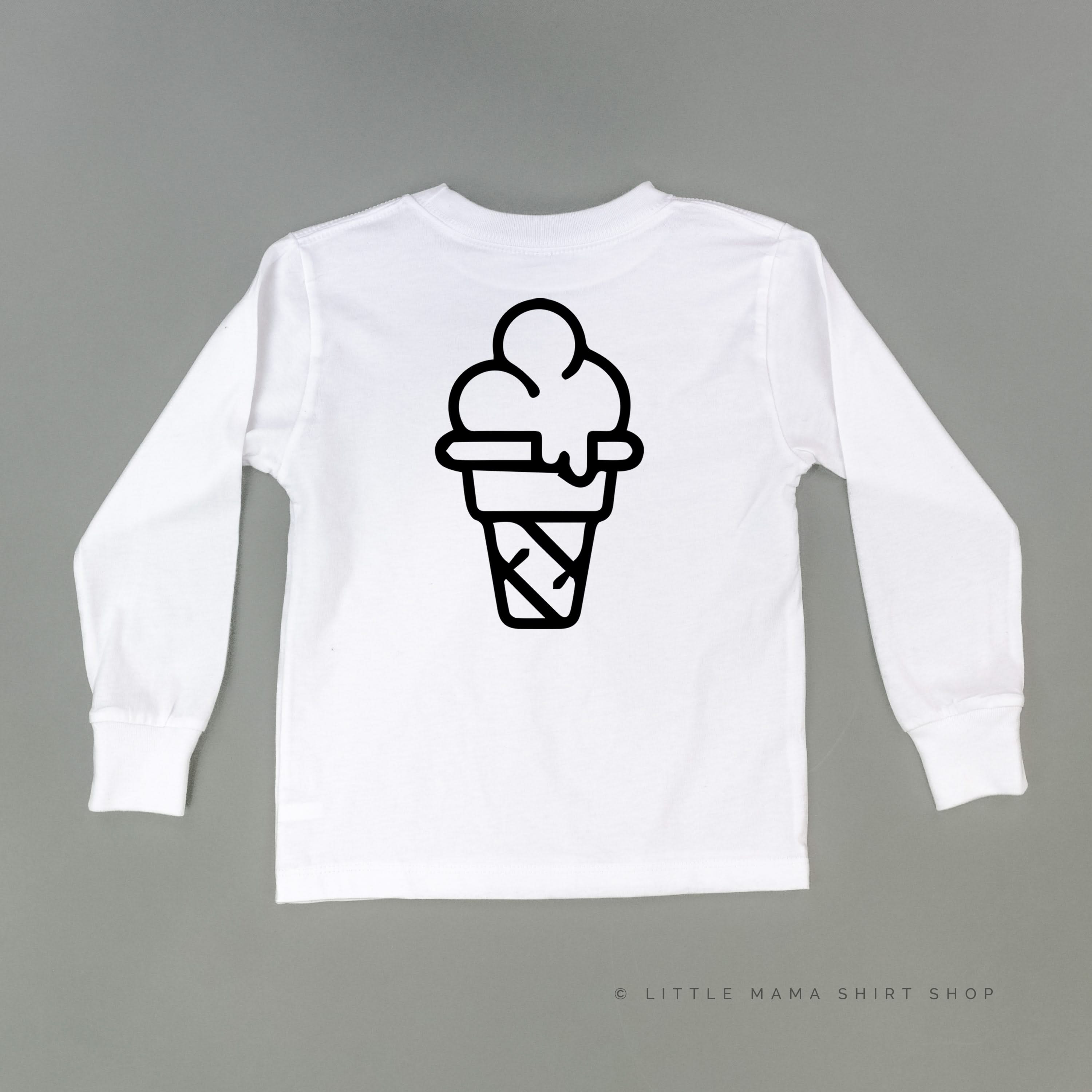 Team Ice Cream - Single Cone on Back - Child Long Sleeve Tee
