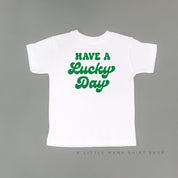 4 Shamrocks - Have a Lucky Day (f&b) - Child Tee Little Mama Shirt Shop