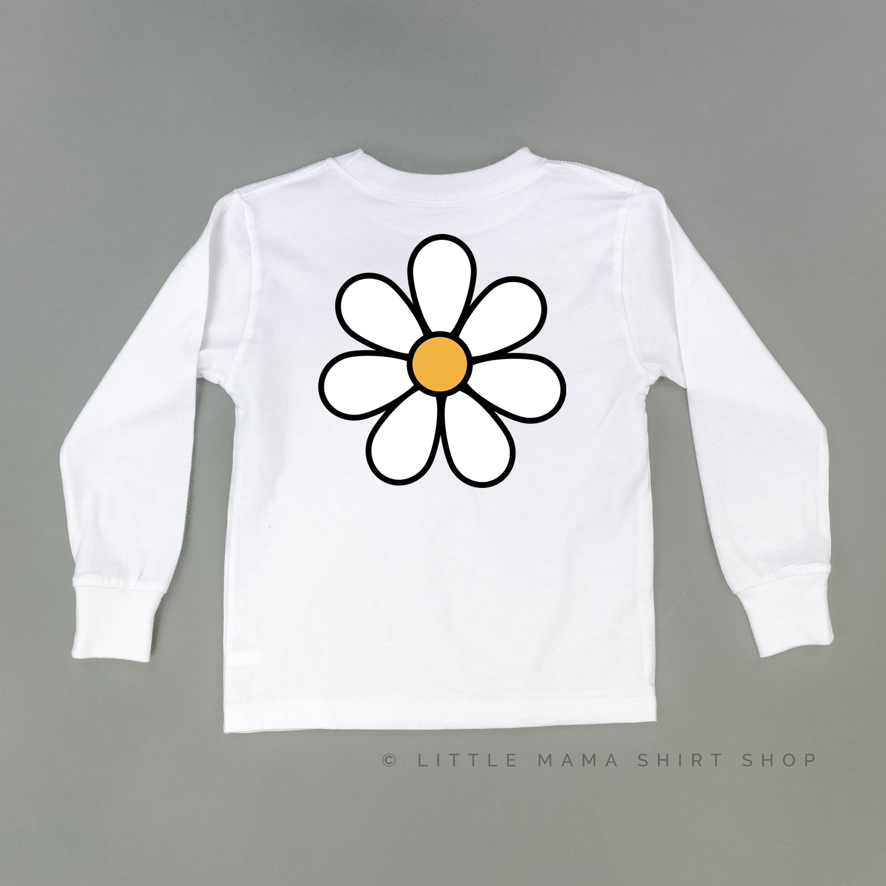 Daisy - Birthday Girl - w/ Full Daisy on Back - Child Long Sleeve Tee Little Mama Shirt Shop