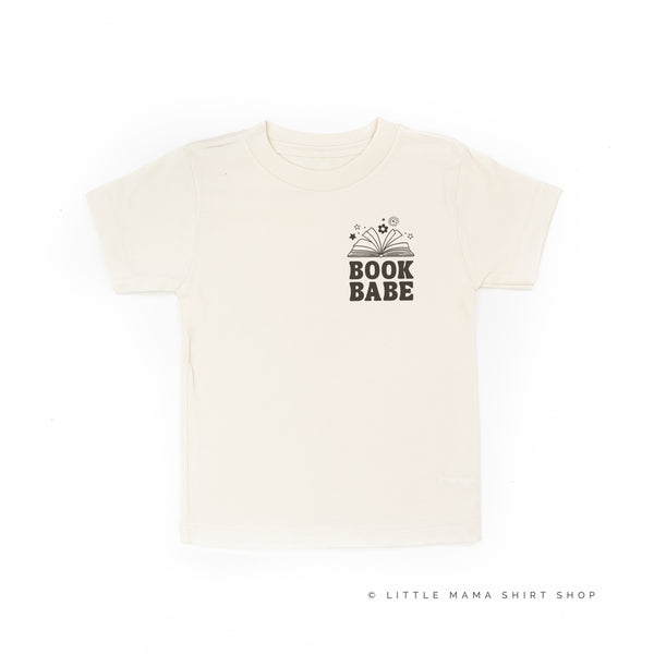 BOOK BABE (Dark Brown Pocket Design) - Short Sleeve Child Shirt