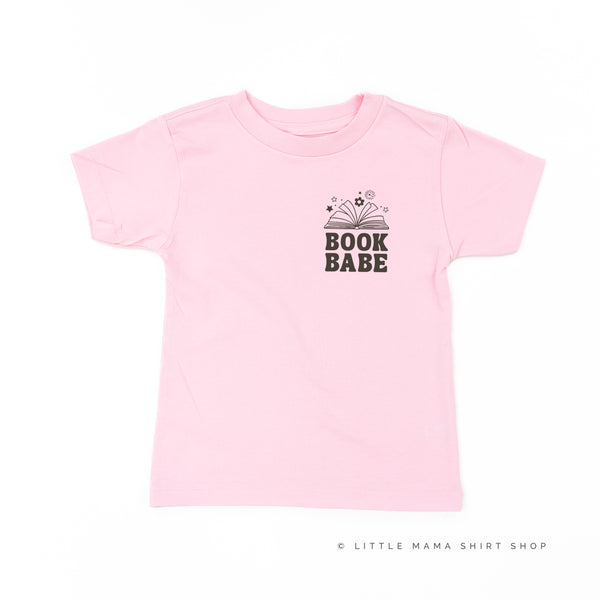 BOOK BABE (Dark Brown Pocket Design) - Short Sleeve Child Shirt