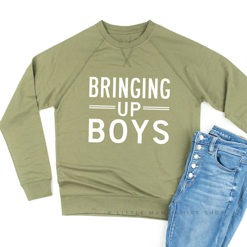 Bringing Up Boys® - BLOCK Font - Lightweight Pullover Sweater