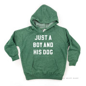 Just a Boy and His Dog - Child Hoodie Little Mama Shirt Shop LLC