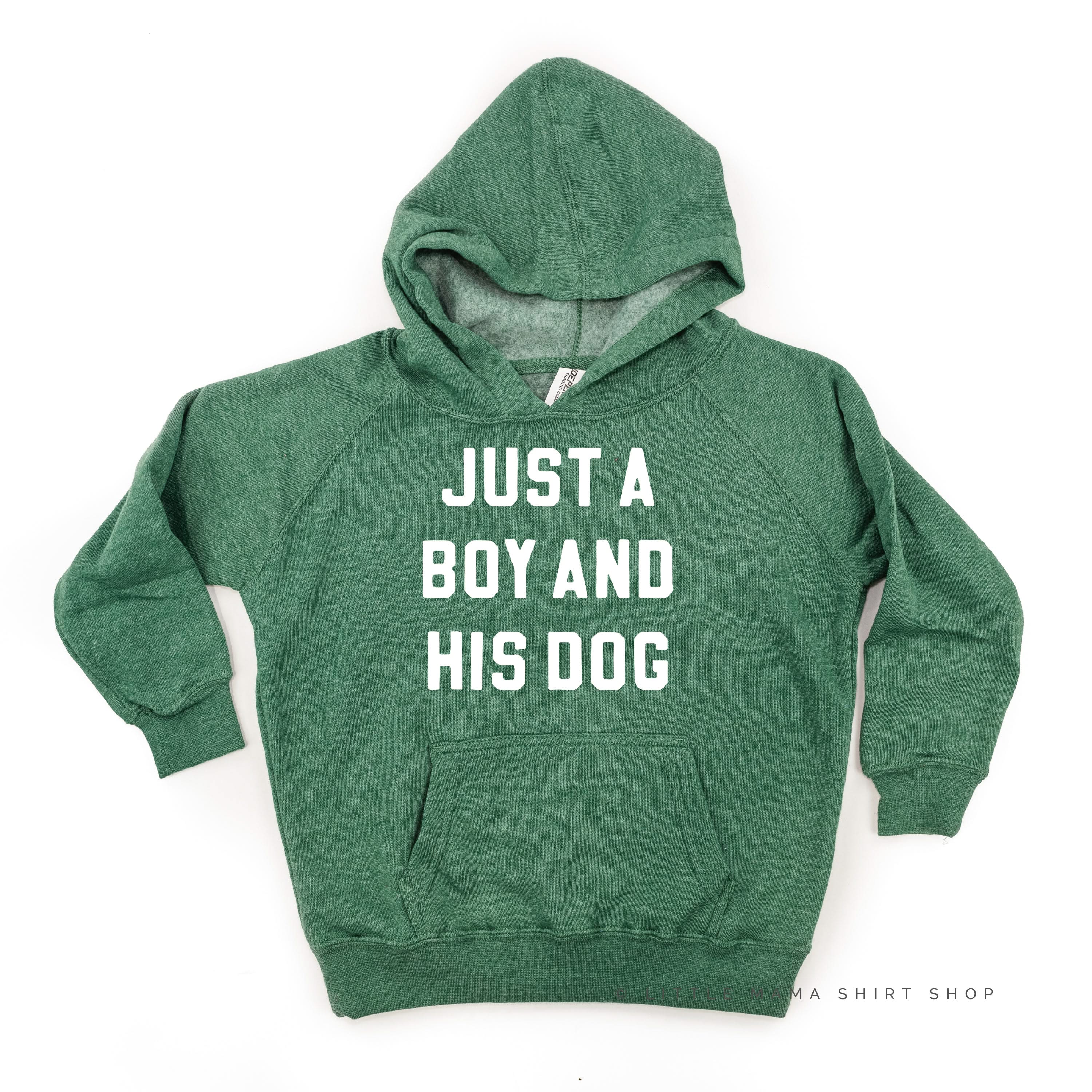 Just a Boy and His Dog - Child Hoodie Little Mama Shirt Shop LLC