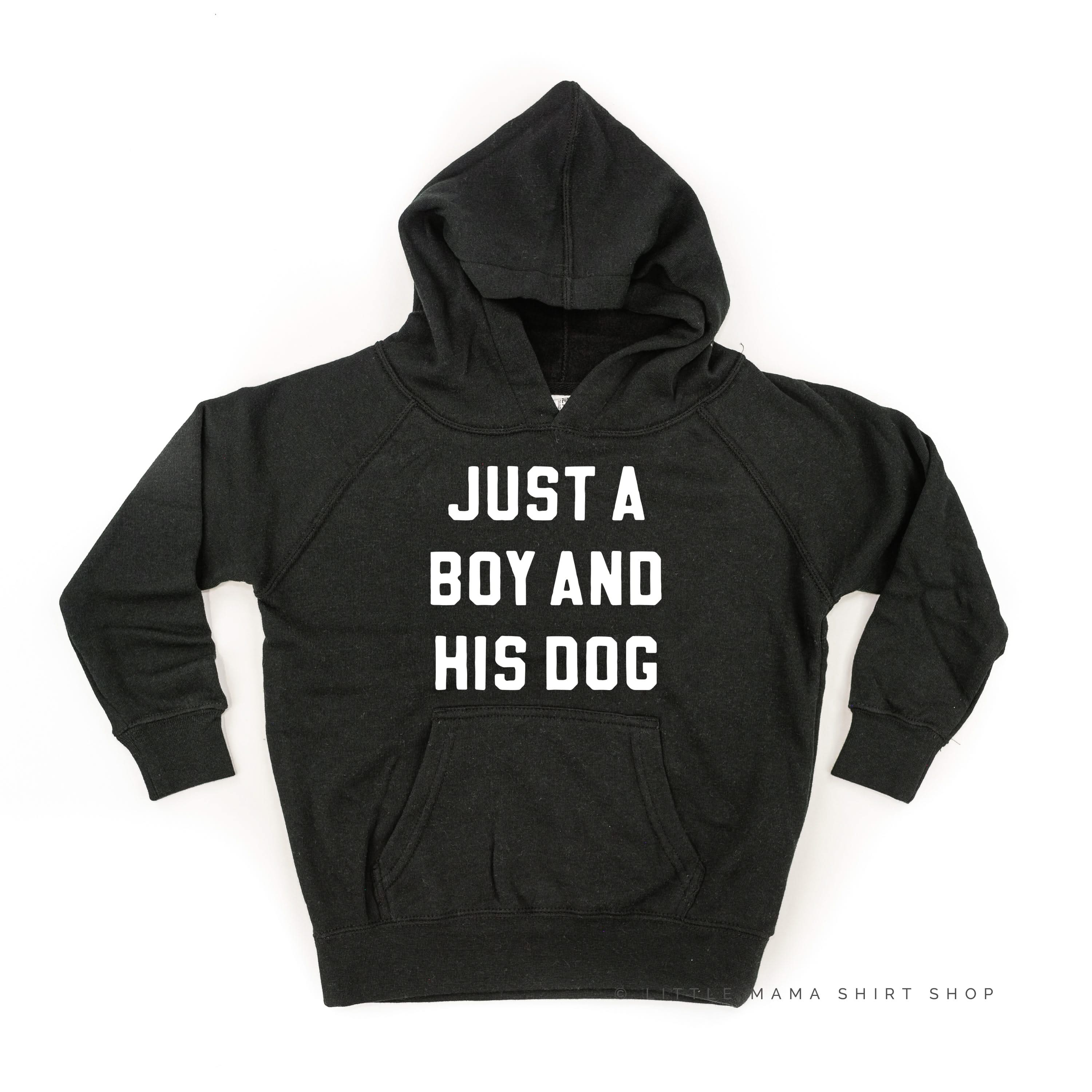 Just a Boy and His Dog - Child Hoodie Little Mama Shirt Shop LLC