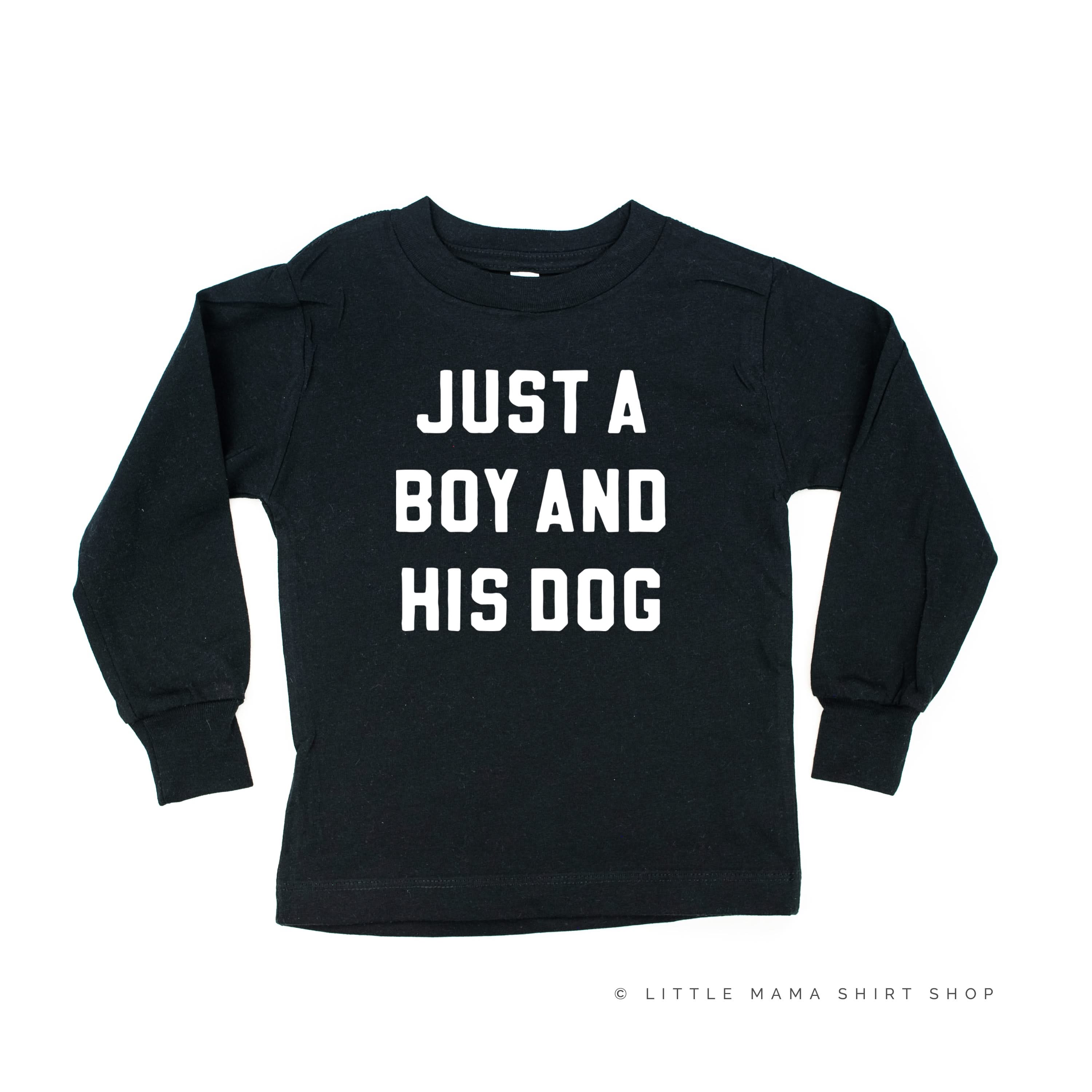 Just a Boy and His Dog - Long Sleeve Child Shirt Little Mama Shirt Shop