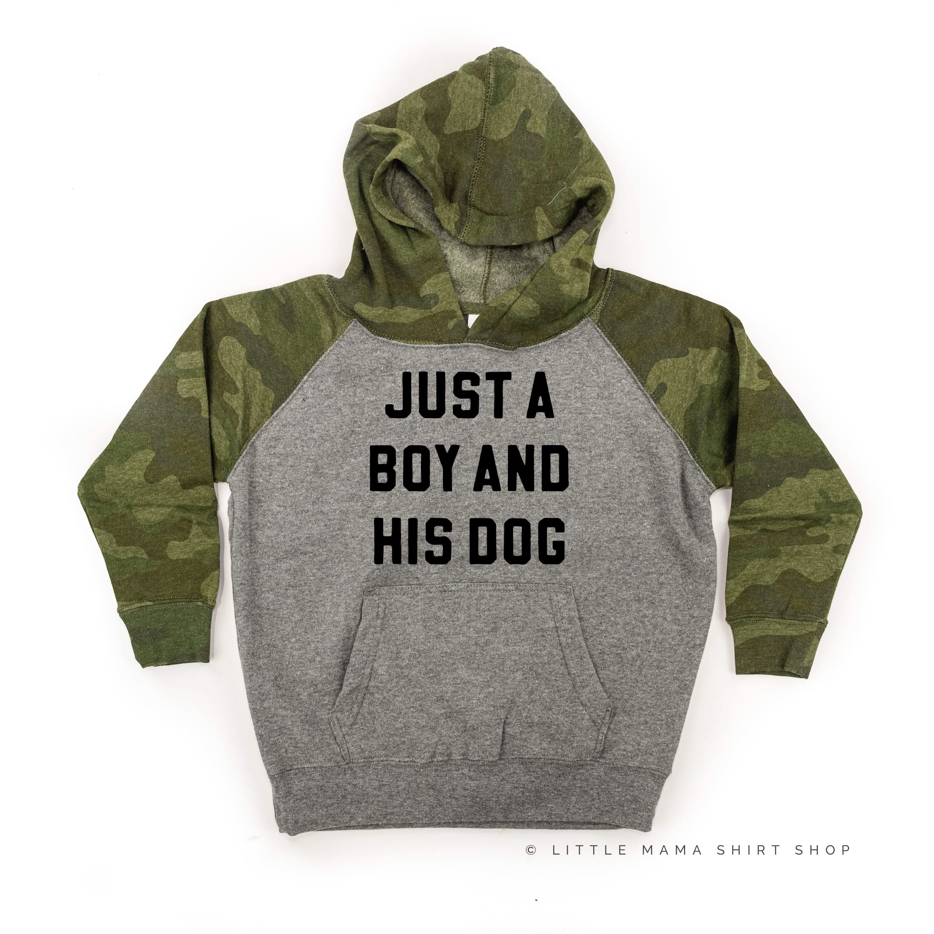 Just a Boy and His Dog - Child Hoodie Little Mama Shirt Shop LLC
