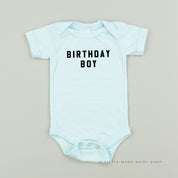 BIRTHDAY BOY - BLOCK FONT - Child Shirt Little Mama Shirt Shop