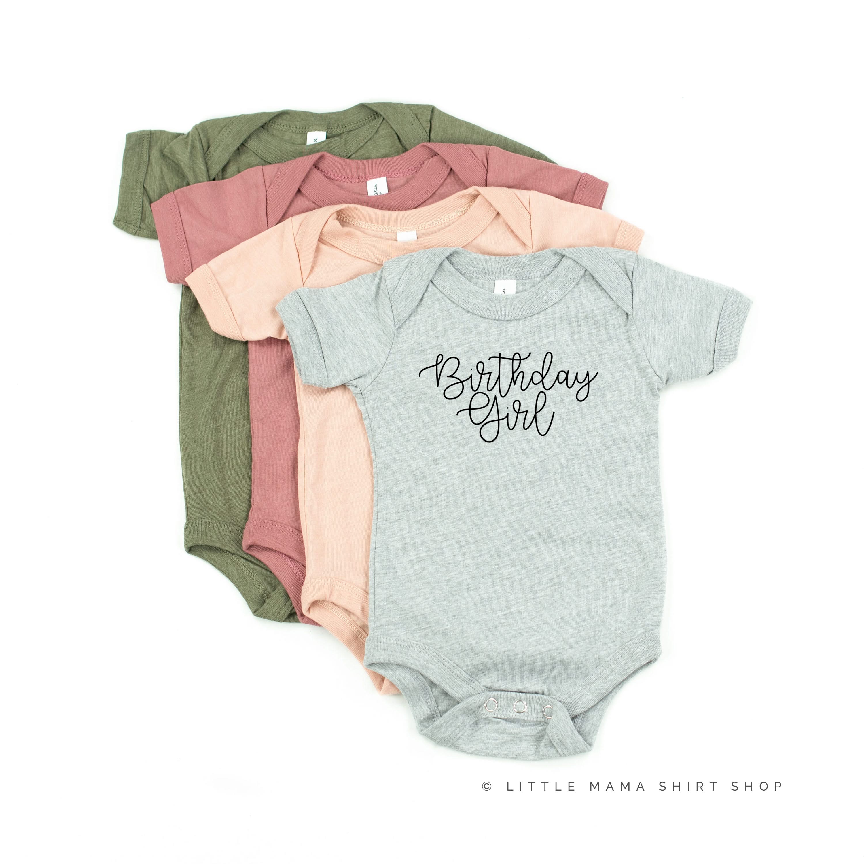 BIRTHDAY GIRL - NEW CURSIVE - Child Shirt Little Mama Shirt Shop