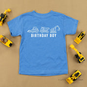 BIRTHDAY BOY CONSTRUCTION TRUCKS - Short Sleeve Child Shirt Little Mama Shirt Shop