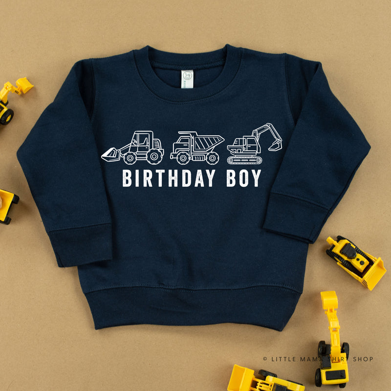 BIRTHDAY BOY CONSTRUCTION TRUCKS - Child Sweater