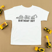 BIRTHDAY BOY CONSTRUCTION TRUCKS - Short Sleeve Child Shirt Little Mama Shirt Shop