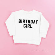 BIRTHDAY GIRL - BLOCK FONT - Child Sweater Little Mama Shirt Shop