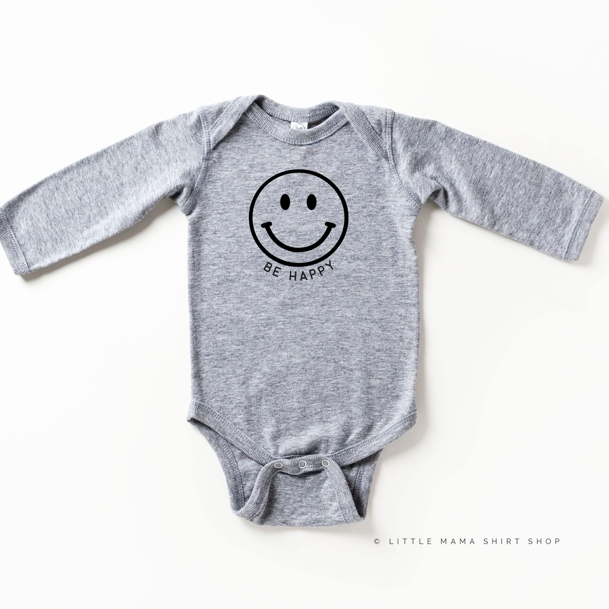 Be Happy - Smiley Face - Long Sleeve Child Shirt Little Mama Shirt Shop